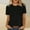 Black, variant on Juslio Fashion Womens Shirts Short Sleeve Casual Solid Color Crewneck Blouses Tops L
