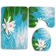 thumbnail image 1 of ABPHQTO Flor de loto Juego de alfombras de baño de 3 piezas Alfombra de baño Alfombra de contorno y tapa de inodoro, 1 of 2