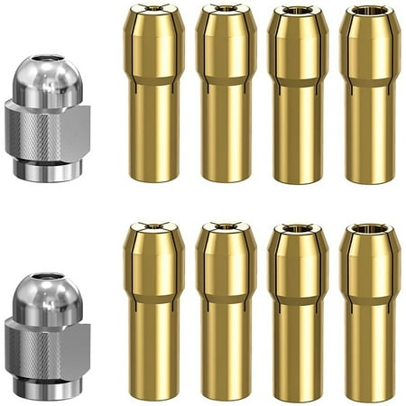 

10Pcs Brass Collet for Replacement 4485 Quick Change Rotary Drill Nut Tool Set 0.8/1.2/1.5/1.8/ 2.0/2.4/3.0/3.2mm