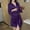 2-Purple, variant on Dihao Womens Pajamas Women Robe Lightweight 3/4 Sleeve Knit Bathrobe Summer Soft Knee Length Sleepwear Robes V Neck Lace up Ruffled Short Pajamas Household Clothing Lounge