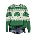 thumbnail image 4 of Clothing 2025 Yajing Women's Pullover Sweaters St Patricks Day Shirt Women Lucky Shamrock St Patrick Sweatshirts Crewneck Oversized Long Sleeve Shirts L Green, 4 of 5