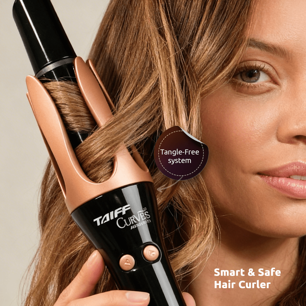 Taiff Automatic Curling Iron 1.25" Rotating Barrel with Ion Technology | Hair Curler & Rotating Curling Iron | PTC Fast Heating - 3 Heat Settings 340°F–410°F | Dual Voltage | Frizz-Free Curls