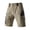 #0073-Khaki, variant on Men's Climbing Fitness Shorts Solid Color Drawstring Elastic Waist Multi Pockets Knee Length Loose Fit Outdoor Training Workout Shorts