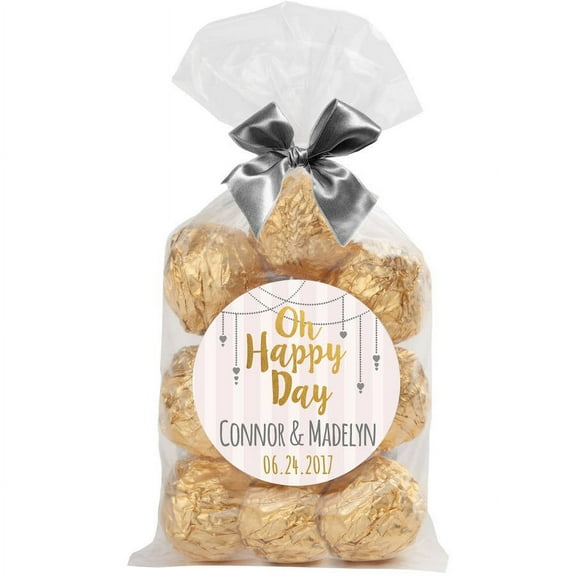 Oh Happy Day Personalized 24-Piece Sticker and Treat Bag Set
