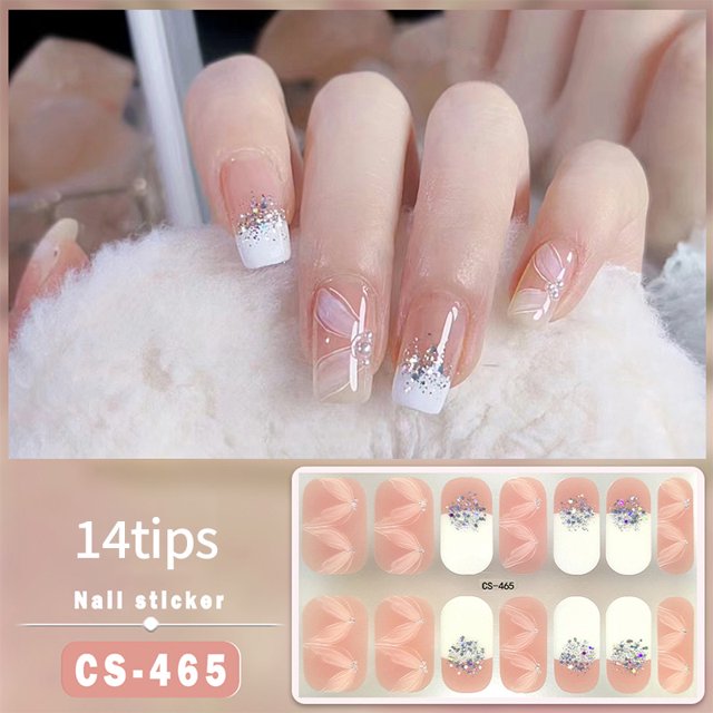 16 puntas de envolturas completas para uñas, pegatinas degradadas para uñas, deslizador autoadhesivo, pegatinas DIY para decoración de manicura