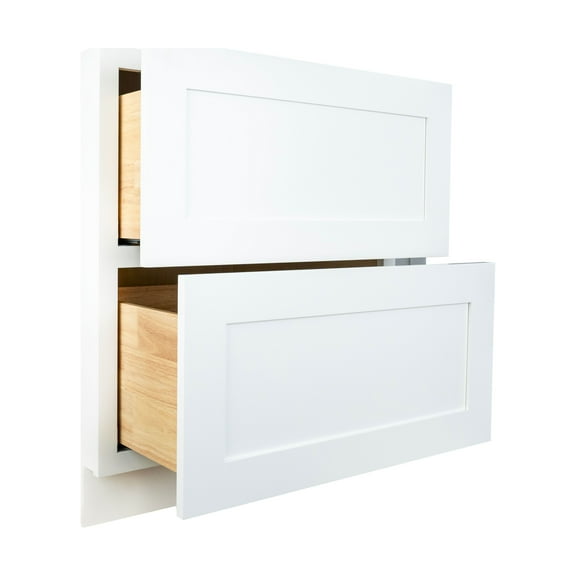 Hollywood Fabiani Design Shaker Drawer Base Kitchen Cabinet Ready to Assemble 30 in. W x 24 in. D x 34.5 in. H White