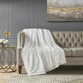 thumbnail image 2 of Madison Park Oversized Throw Brushed Long Faux Fur Soft All Season Throw Blanket for Bed Sofa Couch in White, 60x70", 2 of 6