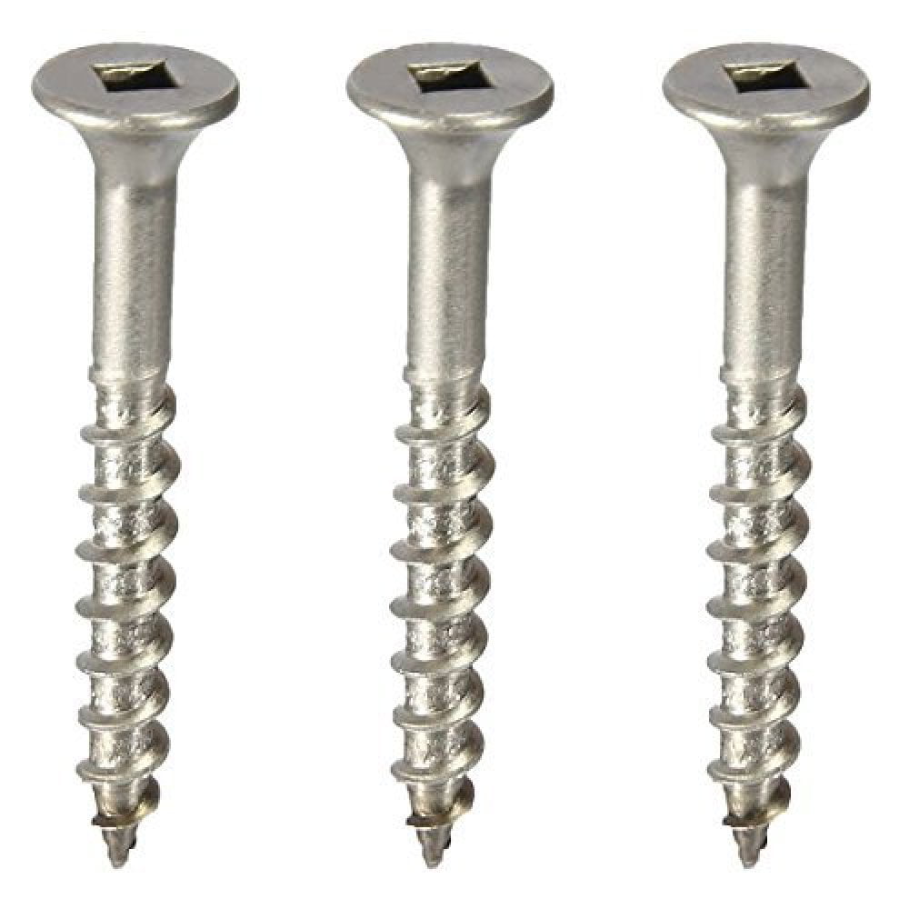 Type 17 Wood Cutting Point #8 Deck Screws 18-8 Stainless Steel Select Length In Listing #8 x 1-1/4 Square Drive Quantity 100 