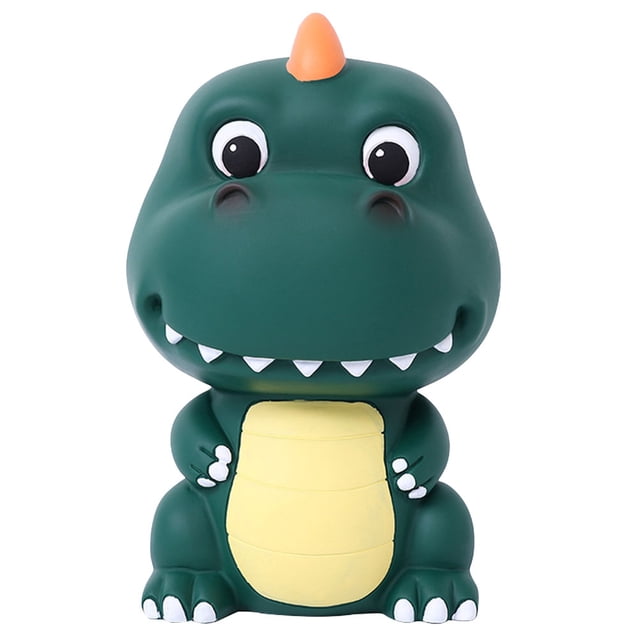 BRIGHTFUFU Hucha decorativa con forma de dinosaurio, bote para ahorrar monedas, decoración de dinosaurio de escritorio