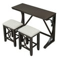 thumbnail image 5 of Harper & Bright Designs Farmhouse 3 Piece Counter Height Dining Table Set for 2, Wood Console Bar Table with USB Port and Upholstered Stools, Gray for Small Space, Espresso, 5 of 13