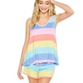 thumbnail image 4 of Women's Pajamas Set Sleeveless Striped Tank Tops and Shorts Pj Set Female Summer Loungewear, 4 of 9