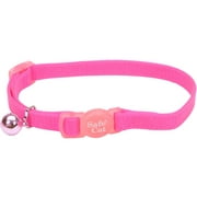 Safe Cat Adjustable Snag-Proof Nylon Breakaway Cat Collar, Neon Pink