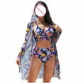 thumbnail image 1 of Trajes de Baño de Bikini de Mujer con Correas Impresas V Sexy Split Set de Tres Piezas, Diseño de Corte Alto para la Piscina de Playa Y las Vacaciones de Verano, 1 of 9