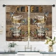 thumbnail image 2 of Farmhouse Rustic Bible Kitchen Curtains 27.5W x 39L Inch Country Vintage Christian Coffee Inspirational Motivational Wooden Rod Pocket Short Small Window Treatment Drapes Decor 2 Panels, 2 of 6