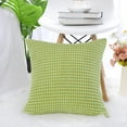 thumbnail image 2 of PiccoCasa Soft Corduroy Striped Velvet Decorative Throw Pillow Cusion Cover Light Green 26" x 26", 2 of 8