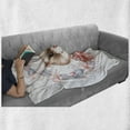 thumbnail image 6 of Ferret Soft Flannel Fleece Throw Blanket, Animal Portrait in Pastel Tone Wreath with a Ribbon Watercolor Style, Cozy Plush for Indoor and Outdoor Use, 50" x 70", Multicolor, by Ambesonne, 6 of 6