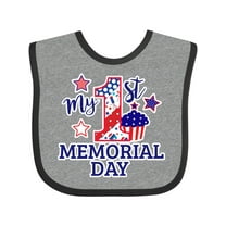 Inktastic My 1st Memorial Day with Cupcake and Stars Boys or Girls Baby Bib