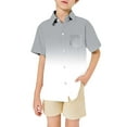 thumbnail image 2 of Kiijoy Big Boys Gradient Beach Shirt Loose Short Sleeve Button Down Shirt, Sizes 3-13, 2 of 4