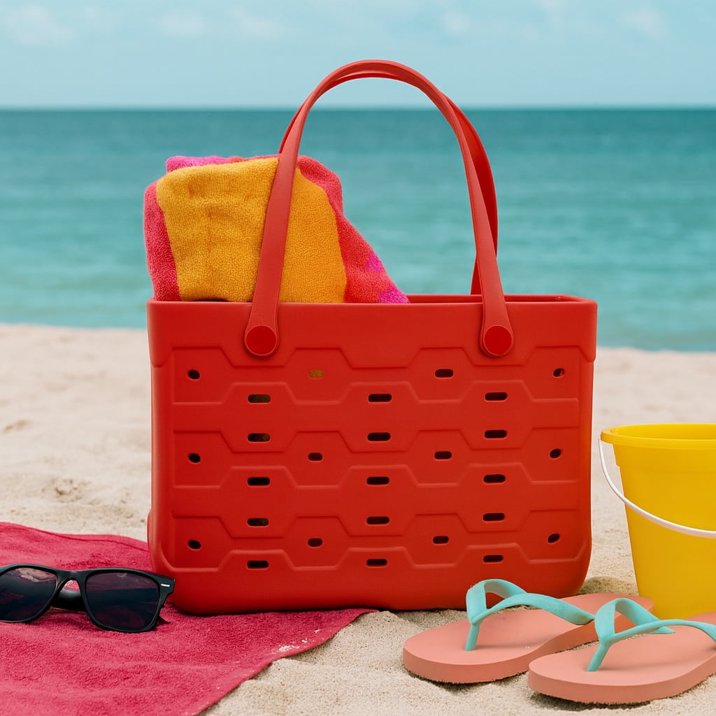 Mainstays Large All Purpose Flex Laundry Tote, Red Sedona, 18 in W x 8.75 in D x 13 in H