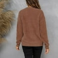 thumbnail image 6 of LOVZFMLL Sweaters for Women Acrylic Crew Neck Ribbed Pullover Solid Color Casual Basic Loose Classic Long Sleeve Tops Warm Fall Winter Clothes, 6 of 6