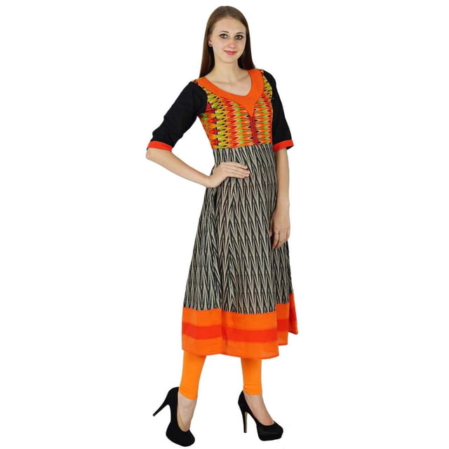 Kurti Ethnique Indien en Coton Décontracté Kurta Bollywood Robe Tunique pour Femmes