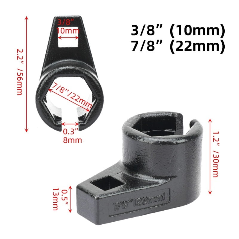 Car Tools Maintenance O2 Oxygen Sensor Removal Tool 3/8" 22MM Offset Socket Wrench