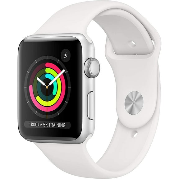 Restored Apple Watch Series 3 (GPS) 42mm - Silver Aluminum Case with White Sport Band (Refurbished)