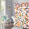 thumbnail image 2 of Peach Shower Curtain, Allover Fruits Cute Bright Colorful Design Waterproof Fabric Bathroom Curtains Set with 12 Hooks, Peachy Pink 72×72 inch, 2 of 7