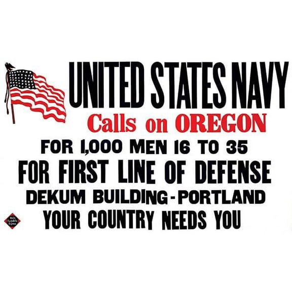 United States Navy calls on Oregon- Fine Art Canvas Print (20" x 30")