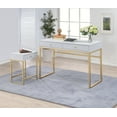 thumbnail image 3 of ACME Coleen 1-Drawer Metal Tube End Table in White and Brass, 3 of 3