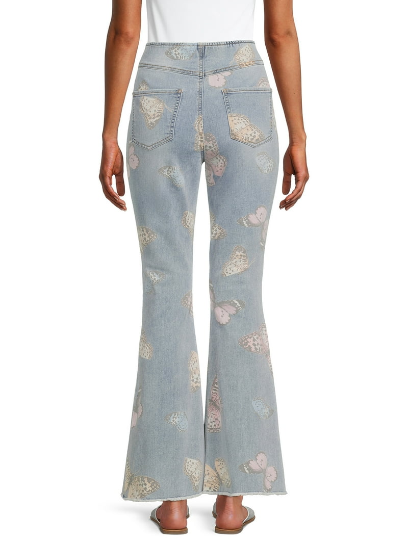 No Boundaries Juniors Pull-On Flare Jeans