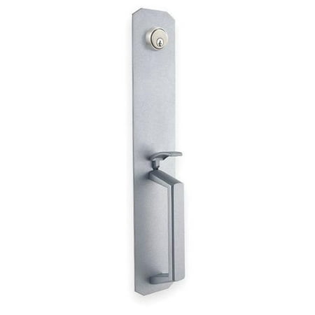 - STANLEY COMMERCIAL HARDWARE QET165L626SCKD Escutcheon Pull w/Lock and Thumbpiece