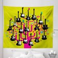 thumbnail image 1 of Music Tapestry, Guitars for Rock Stars Above a Tree Plant Modern Geometric Design Print, Fabric Wall Hanging Decor for Bedroom Living Room Dorm, 5 Sizes, Hot Pink Apple Green, by Ambesonne, 1 of 1