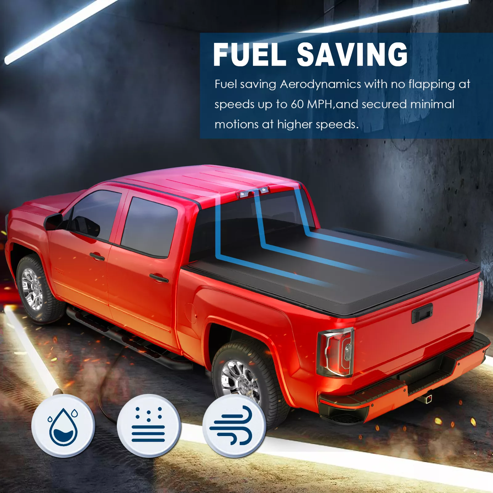 MOSTPLUS 5.8FT 3-Fold Soft Bed Tonneau Cover for 2019-2026 Silverado Sierra 1500 Truck