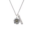 thumbnail image 2 of Delight Jewelry Two-tone Large Daisy Flower Silvertone Mother Daughter Bar Charm Necklace, 23", 2 of 4
