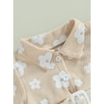 thumbnail image 6 of Wassery Baby Girls Romper Summer Casual Clothes 3 6 12 18 Months Infant Girls Short Sleeves Lapel Buttons Floral Jumpsuit with Waist Belt, 6 of 9
