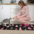 thumbnail image 3 of Black and Pink Christmas Tree Pattern Kitchen Rugs Sets Of 2,Anti Fatigue Kitchen Mat Rugs Non Slip Washable,Decorative Kitchen Floor Mats for Kitchen,Sink,Laundry,17"x30"+17"x47", 3 of 7