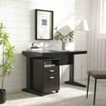 thumbnail image 2 of New 47.25" Espresso Home Office Desk w/ Detachable File Cabinet, Locking Wheels & Modesty Panel - 2 Drawers + Storage Cubby, 2 of 8