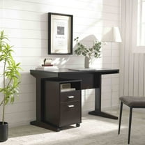 GOMYHOME Home Office Desk with File Cabinet on Wheels, 47" Computer Desk, Espresso Finish