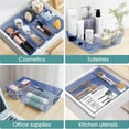 thumbnail image 5 of Clear Plastic Drawer Organizer Set, 4 Sizes Desk Drawer Divider Organizers and Storage Bins for Makeup, Jewelry, Gadgets for Kitchen, Bedroom, Bathroom, Office, 5 of 6