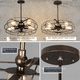 thumbnail image 1 of Lámpara colgante de hierro con forma de ventilador retro para sala de estar, comedor, dormitorio, bar, mostrador, tienda, arte creativo, 1 of 1