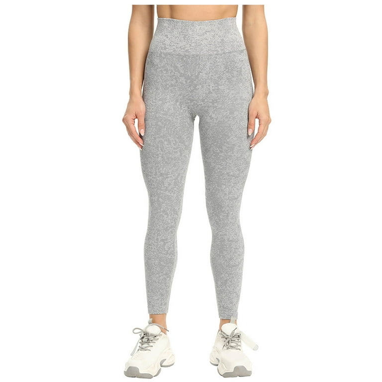 YWDJ Leggings for Women Tummy Control Women Print Sport High Waist Yoga  Pocket Short Training Running Yoga Pants Gray S 