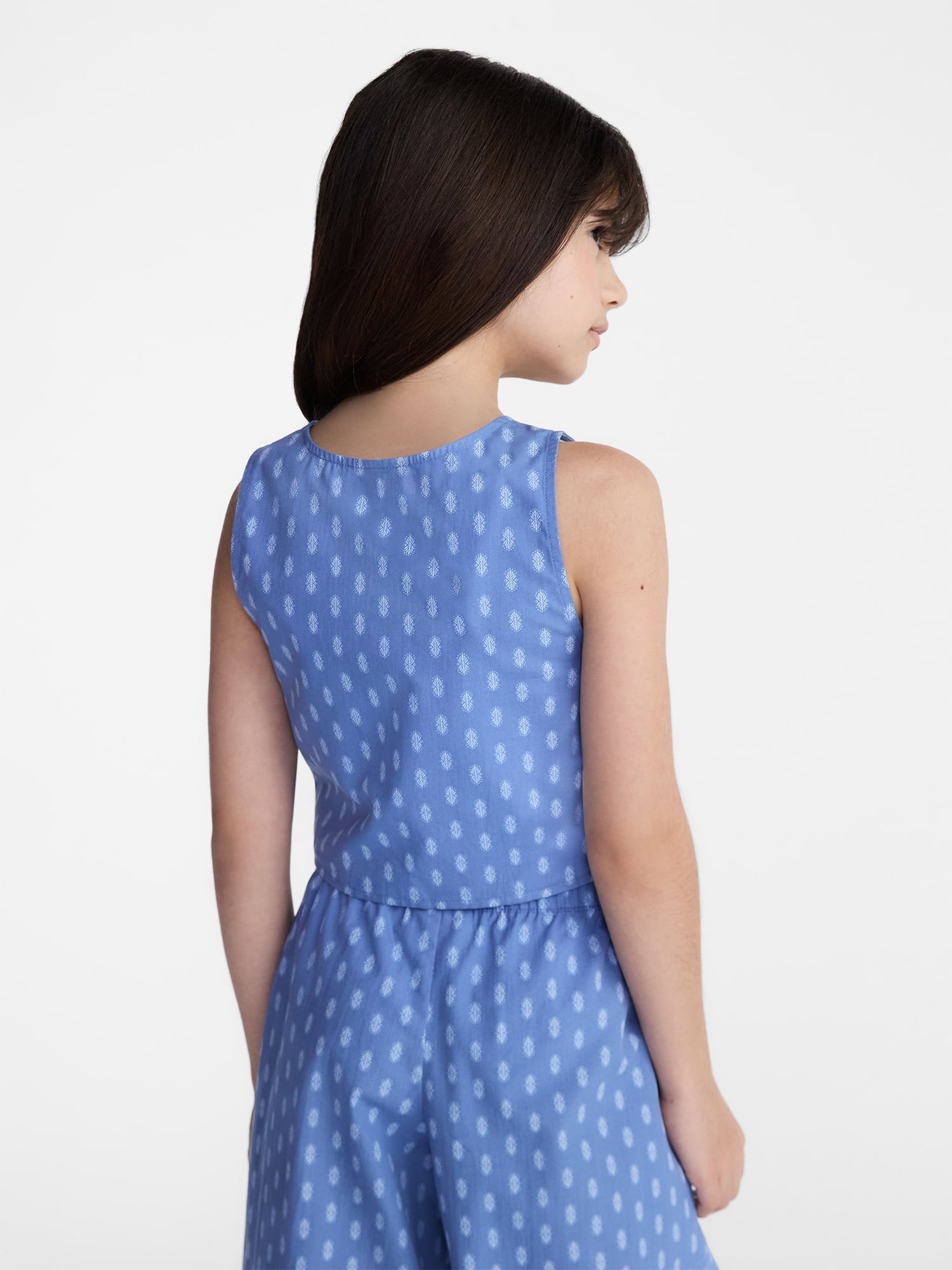 Weekend Academy Girls Printed Bow Cotton Vest, Sizes 4-18