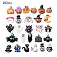 thumbnail image 1 of 100Pcs Mix Halloween Pumpkin Lantern Ghost Flatback Cabochon Slime Charms Resin Embellishments for DIY Crafts Scrapbooking Supplies, 1 of 5