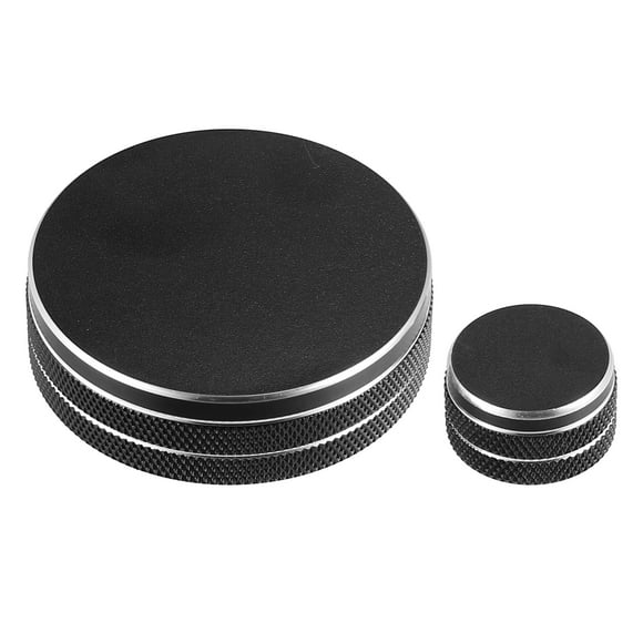 Unique Bargains 2pcs Multimedia Volume Knob Caps Decals Stickers for Mazda 3 Axela Interior Shift Gears Panel Accessories Silver Tone