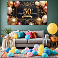 thumbnail image 6 of Golden Frame Happy Birthday Banner Decorative Design Cheers to 50 Years for Celebration Event Party Anniversary, 6 of 7