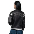 thumbnail image 2 of Women's Starter  Black Kansas City Chiefs High Heat Vegan Leather Full-Snap Varsity Jacket, 2 of 2