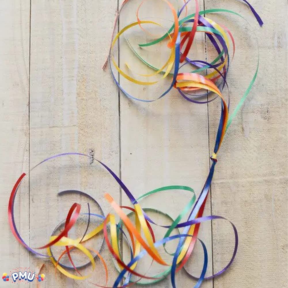 PMU 3000 Yards x 3/16in Black Crimped Curling Ribbon String for Gift Wrapping Ribbon Balloon String Birthday Celebration Party Presents Decor, Festival Art Craft Accessories (6-500 Yard Rolls)