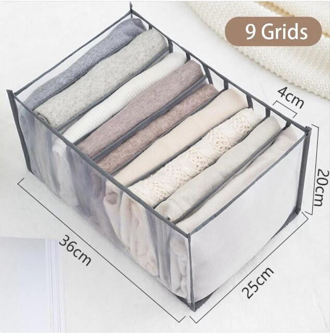1pc Wardrobe Clothes Organizer, Closet Organizers And Storage 7/9 Grids  Divider Drawer Organizers Compartment Storage Bins For Jeans T-shirt Pants  Leg