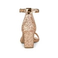 thumbnail image 2 of BLISSFUL STEP Valentine's Women's Shoes Glitter Ankle Strap Block Heel Prom Sandals Rose Gold 9, 2 of 8